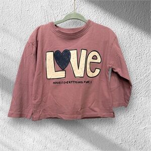 LOVE Graphic Long-sleeve Zara Shirt size 2T